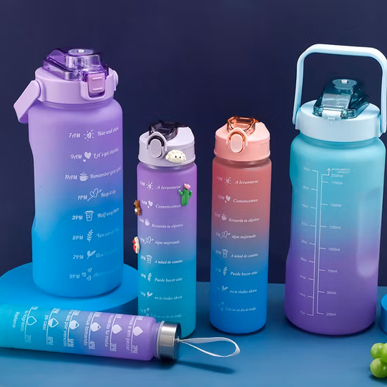 Taza de plástico portátil para exteriores, hervidor de gran capacidad, botella de agua deportiva de 1200ml, 3 uds.